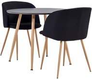 3-piece Dining Set Textile Black 3054324 - Dining Set