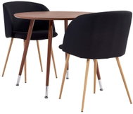 3-piece dining set textile black 3054364 - Dining Set