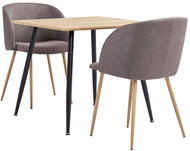3-piece dining set textile brown 3053918 - Dining Set