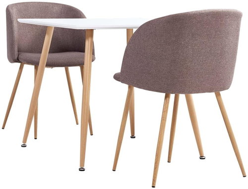 3-piece dining set textile brown 3053998 - Dining Set - Main image