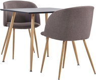 3-piece dining set textile brown 3054038 - Dining Set