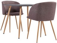 3-piece dining set textile brown 3054078 - Dining Set