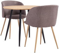 3-piece Dining Set Textile Brown 3054158 - Dining Set