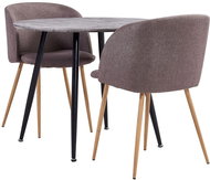 3-piece Dining Set Textile Brown 3054198 - Dining Set