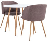 3-piece dining set textile brown 3054238 - Dining Set