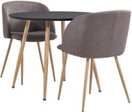 3-piece Dining Set Textile Brown 3054278 - Dining Set