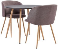 3-piece dining set textile brown 3054318 - Dining Set