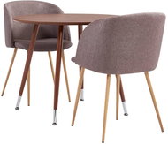 3-piece dining set textile brown 3054358 - Dining Set
