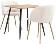 3-piece Dining Set Textile Cream 3053916 - Dining Set