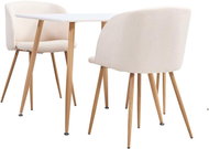 3-Piece Dining Set, Fabric, Cream 3053996 - Dining Set
