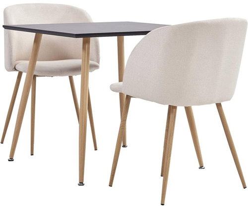 3-piece dining set textile cream 3054036 - Dining Set - Main image