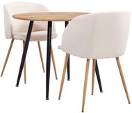 3-piece Dining Set, Textile, Cream 3054156 - Dining Set