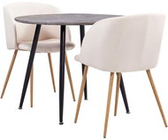 3-piece Dining Set, Textile, Cream 3054196 - Dining Set