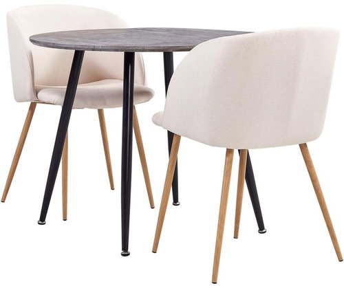 3-piece Dining Set, Textile, Cream 3054196 - Dining Set - Main image