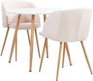 3-Piece Dining Set, Fabric, Cream 3054236 - Dining Set