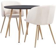 3-piece Dining Set, Textile Cream 3054276 - Dining Set