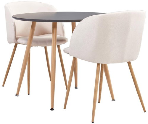 3-piece Dining Set, Textile, Cream 3054316 - Dining Set - Main image