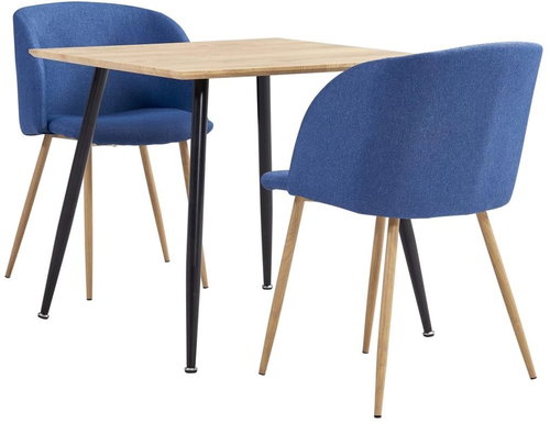 3-piece dining set textile blue 3053920 - Dining Set - Main image