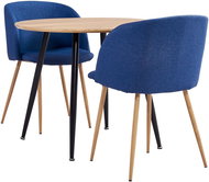 3-piece Dining Set Textile Blue 3054160 - Dining Set