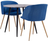 3-piece Dining Set Textile Blue 3054200 - Dining Set