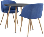 3-piece Dining Set Textile Blue 3054280 - Dining Set