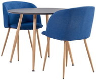 3-piece Dining Set Textile Blue 3054320 - Dining Set