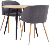 3-piece dining set textile taupe 3054170 - Dining Set