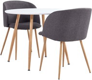 3-piece dining set textile taupe 3054250 - Dining Set