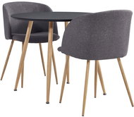 3-piece Dining Set Textile Taupe 3054290 - Dining Set