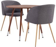 3-piece dining set textile taupe 3054370 - Dining Set