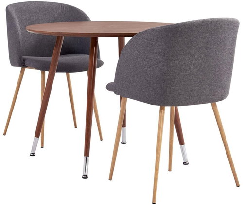 3-piece dining set textile taupe 3054370 - Dining Set - Main image