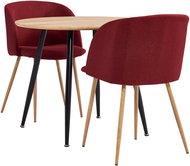 3-piece Dining Set Textile, Burgundy 3054168 - Dining Set