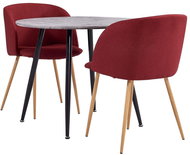 3-piece Dining Set, Textile, Burgundy 3054208 - Dining Set