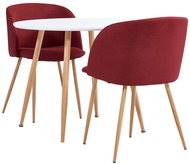 3-piece Dining Set Textile Burgundy 3054248 - Dining Set