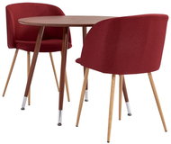 3-piece Dining Set Textile Burgundy 3054368 - Dining Set