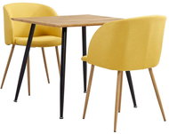 3-piece Dining Set Textile Yellow 3053926 - Dining Set