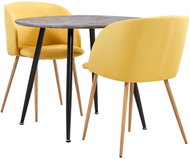 3-piece Dining Set, Textile, Yellow 3054206 - Dining Set