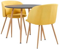 3-piece Dining Set Textile Yellow 3054326 - Dining Set