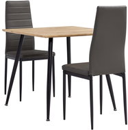 3-piece dining set faux leather gray 3053906 - Dining Set