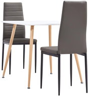 3-piece dining set faux leather gray 3053986 - Dining Set