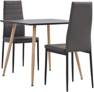 3-piece dining set faux leather gray 3054026 - Dining Set