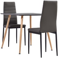 3-piece dining set faux leather gray 3054066 - Dining Set