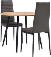 3-piece dining set faux leather gray 3054146 - Dining Set