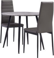 3-piece dining set faux leather gray 3054186 - Dining Set