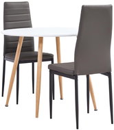 3-piece dining set faux leather gray 3054226 - Dining Set