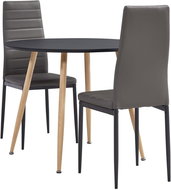 3-piece dining set faux leather gray 3054266 - Dining Set