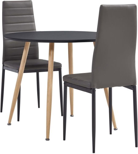 3-piece dining set faux leather gray 3054266 - Dining Set - Main image