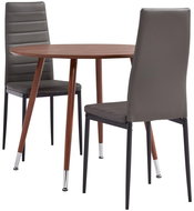 3-piece dining set faux leather gray 3054346 - Dining Set