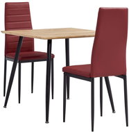 3-piece dining set faux leather burgundy 3053908 - Dining Set