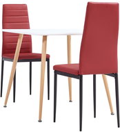 3-piece dining set faux leather burgundy 3053988 - Dining Set